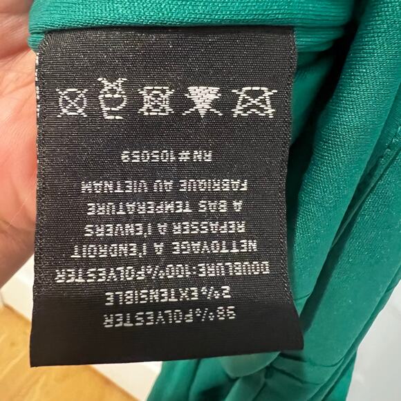 XSCAPE Women's Crepe Choker Halter-Neck High-Low Midi Dress Green Size 8 NWT - Picture 8 of 13